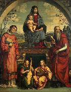 Francesco Francia Madonna and Child with Sts Lawrence and Jerome oil painting on canvas